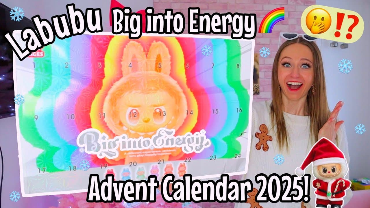 UNBOXING A *GIANT* LABUBU BIG INTO ENERGY ADVENT CALENDAR 2025!!😱🌈✨⁉️(24 MYSTERY BOXES!!🫢) VLOGMAS 1